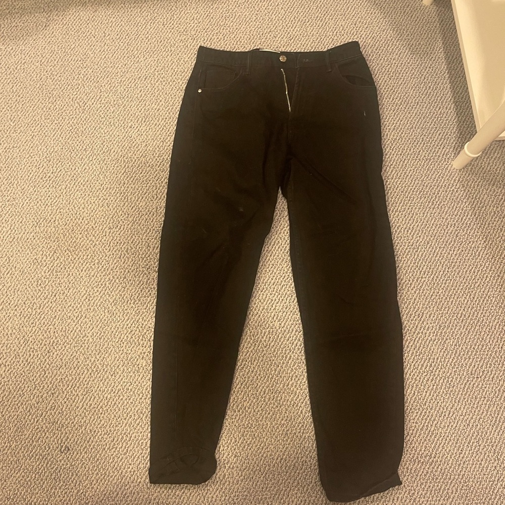 Zara Black Authentic Denim by TRF High Rise Straight Leg Ankle Jean